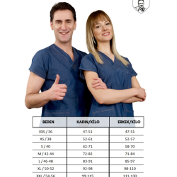 ÇİZGİ MEDİKAL Tesettür Klinik Destek Forması Scrubs Likralı Takım Sağlık Bakanlığı Logolu-Orange Ochre