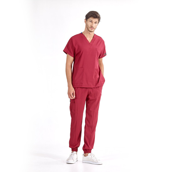 ÇİZGİ MEDİKAL Jogger Lüks Likralı Bordo Takım