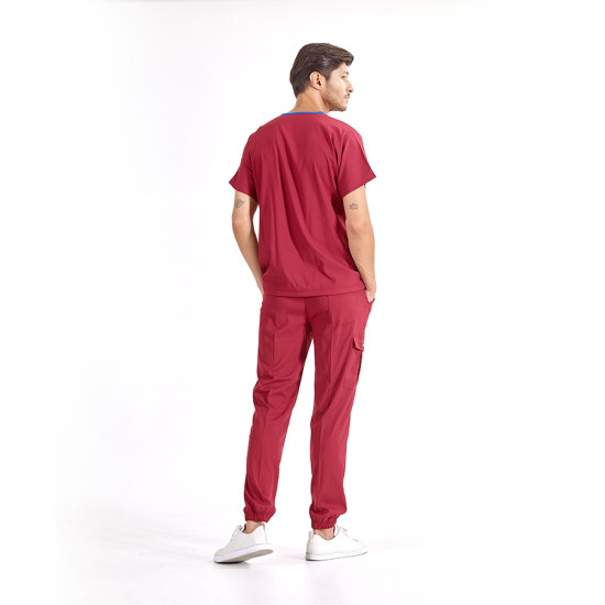 ÇİZGİ MEDİKAL Jogger Lüks Likralı Bordo Takım
