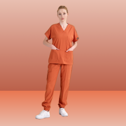 ÇİZGİ MEDİKAL Jogger Lüks Likralı Kiremit Takım