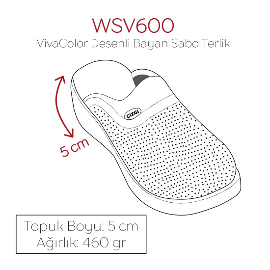 ÇİZGİ MEDİKAL Çiçekli VivaColor Desenli Bayan Sabo Terlik