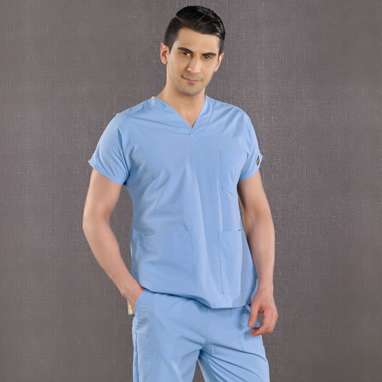 Çizgi Medikal Dr Greys Terikoton Açık Mavi Takım (İnce Kumaş)