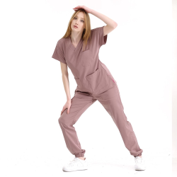 ÇİZGİ MEDİKAL Jogger Lüks Likralı Gül Kurusu Takım
