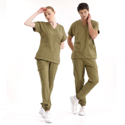 ÇİZGİ MEDİKAL Jogger Lüks Likralı Haki Takım